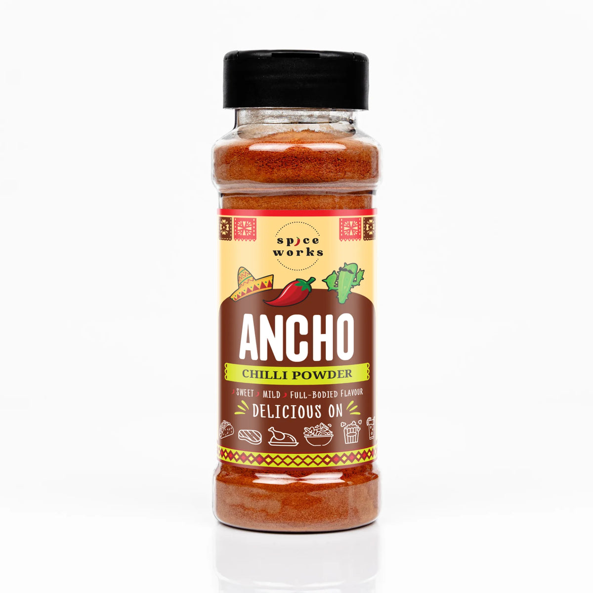 Spiceworks Classic Mexican Ancho Chilli Powder 100g bottle