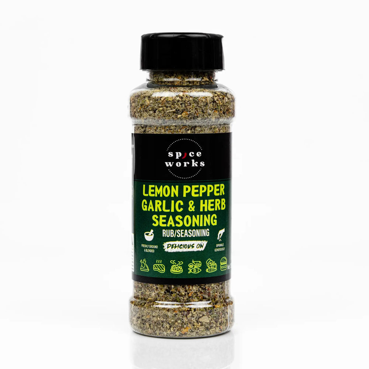 Spiceworks Lemon Pepper Garlic & Herb 130g bottle